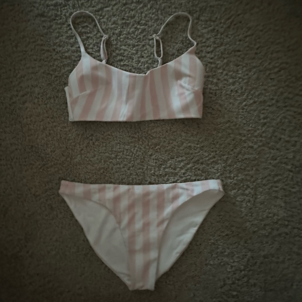 Victoria's Secret Pink and White Bikini Set